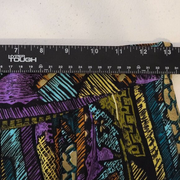 VTG Léger Womens Pants 7/8 Multicolor Geometric Pattern 100% Rayon USA 90s - Picture 6 of 12